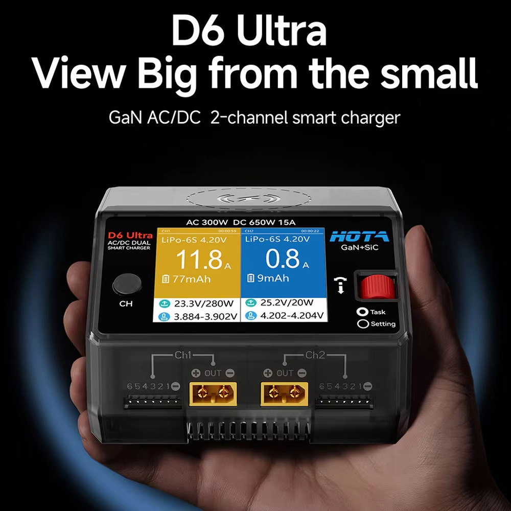 HOTA D6 Ultra GaN+SiC Dual Cha - Lipo Battery 6S recensie en prijs