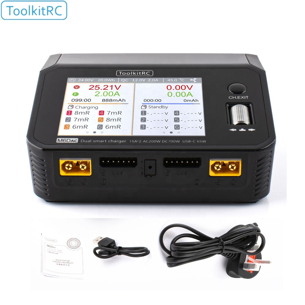 Toolkitrc M6DAC 350W X 2 USB-C - Lipo Battery 6S recensie en prijs